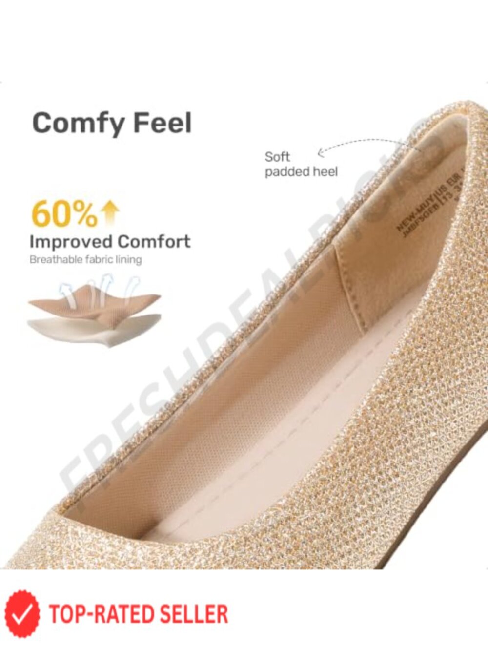 Girls Ballet Flats Dress Shoes PU Insole TPR Outsole Round Toe - Picture 3 of 6
